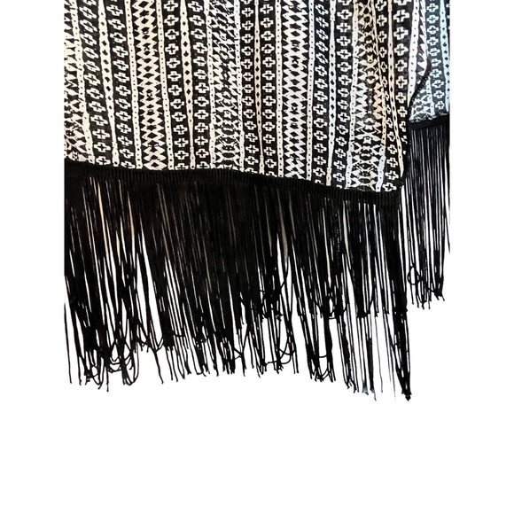 Lularoe Monroe Folded Lapel Duster Sleeves Long Vest Fringe Size Small NWT - Picture 4 of 9